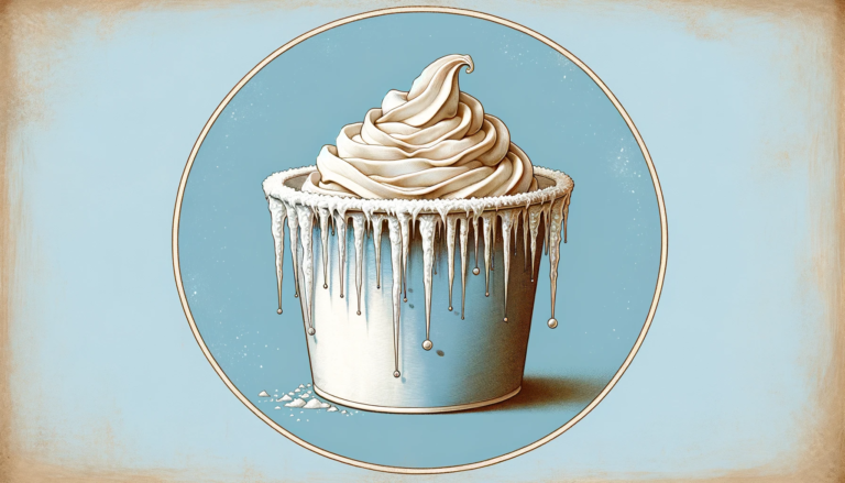 Frozen Cool Whip With Icicles Hanging Off Set On Top Of A Light Blue Background