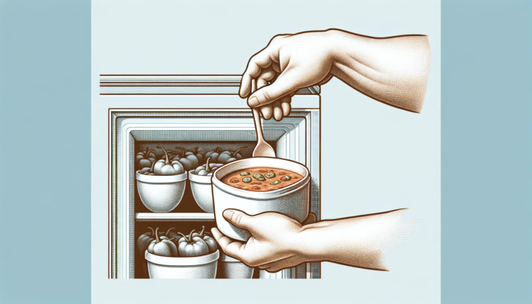 Frozen Chili Being Placed Into A Freezer By Human Hands Set Against A Light Blue Background